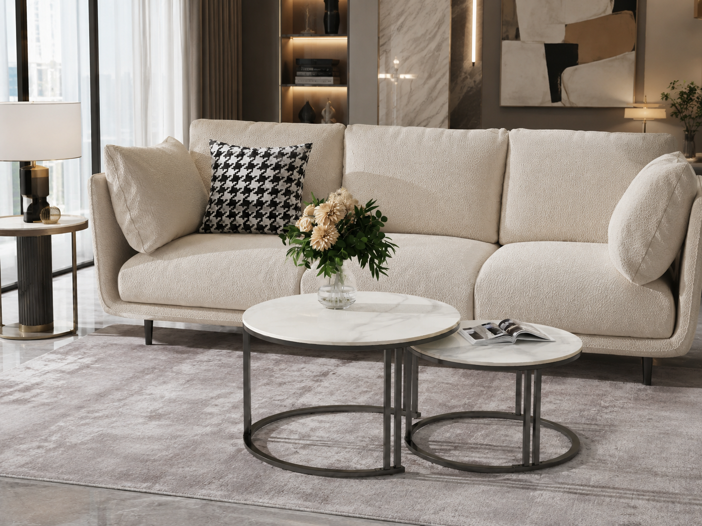 Modern Round Nesting Coffee Tables – Set of 2