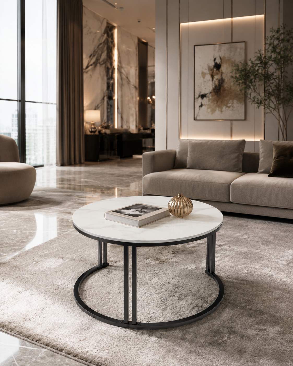 Modern Round Nesting Coffee Tables – Set of 2