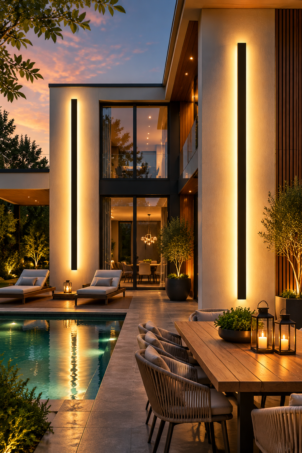 Outdoor Waterproof LED Strip Wall Lamp for Porch, Garden & Hallway