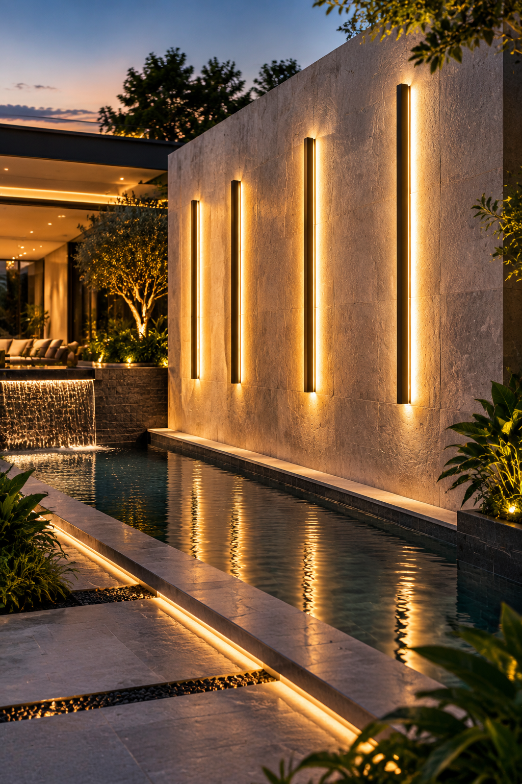 Outdoor Waterproof LED Strip Wall Lamp for Porch, Garden & Hallway