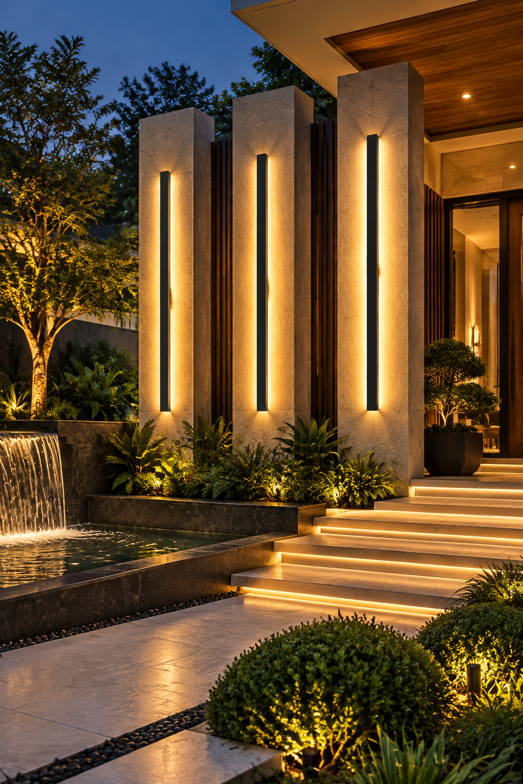 Outdoor Waterproof LED Strip Wall Lamp for Porch, Garden & Hallway