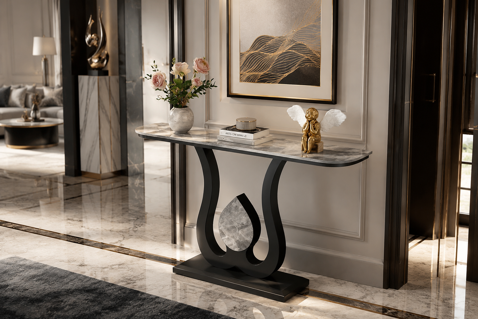 Modern Black Luxury Console Table