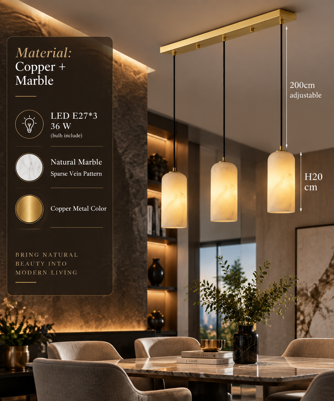 Luxury Marble-Style Wall Sconce