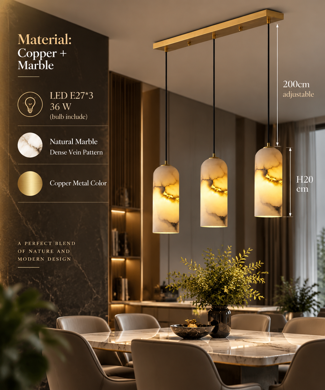 Luxury Marble-Style Wall Sconce