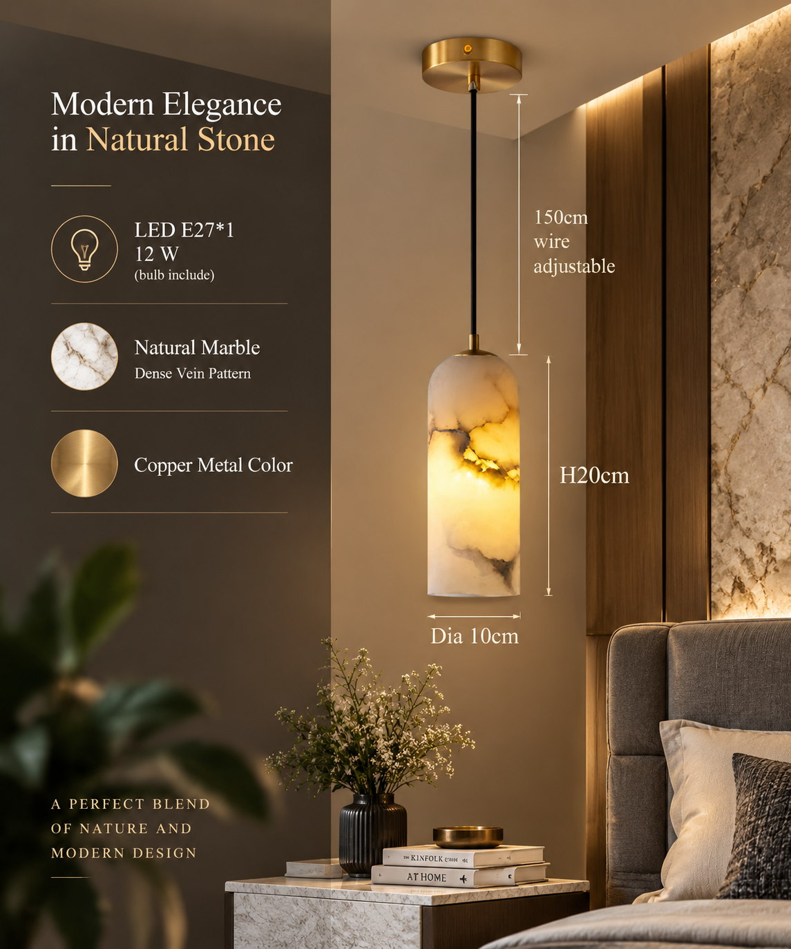 Luxury Marble-Style Wall Sconce