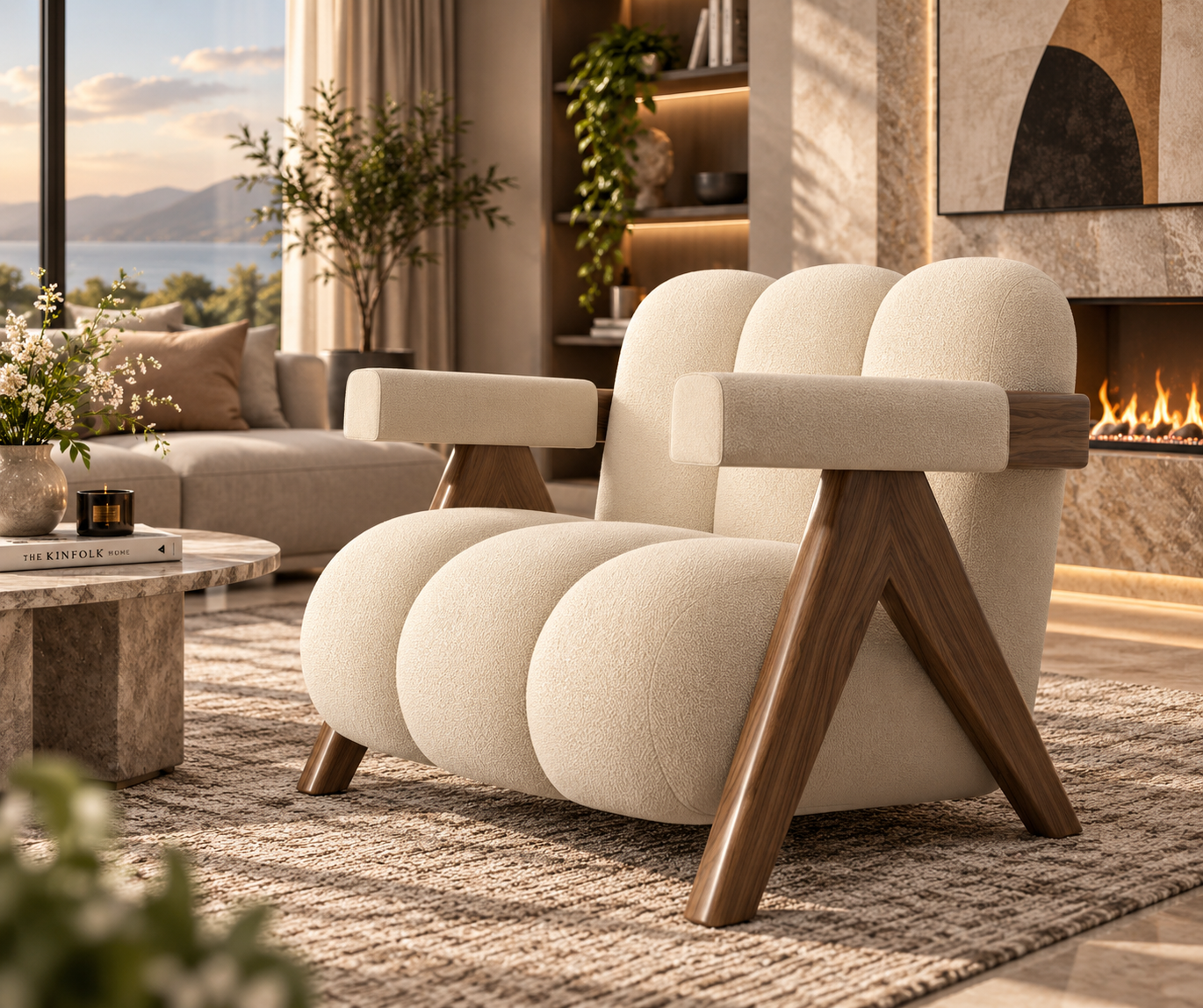 Nordic Velvet Armless Sofa Bed