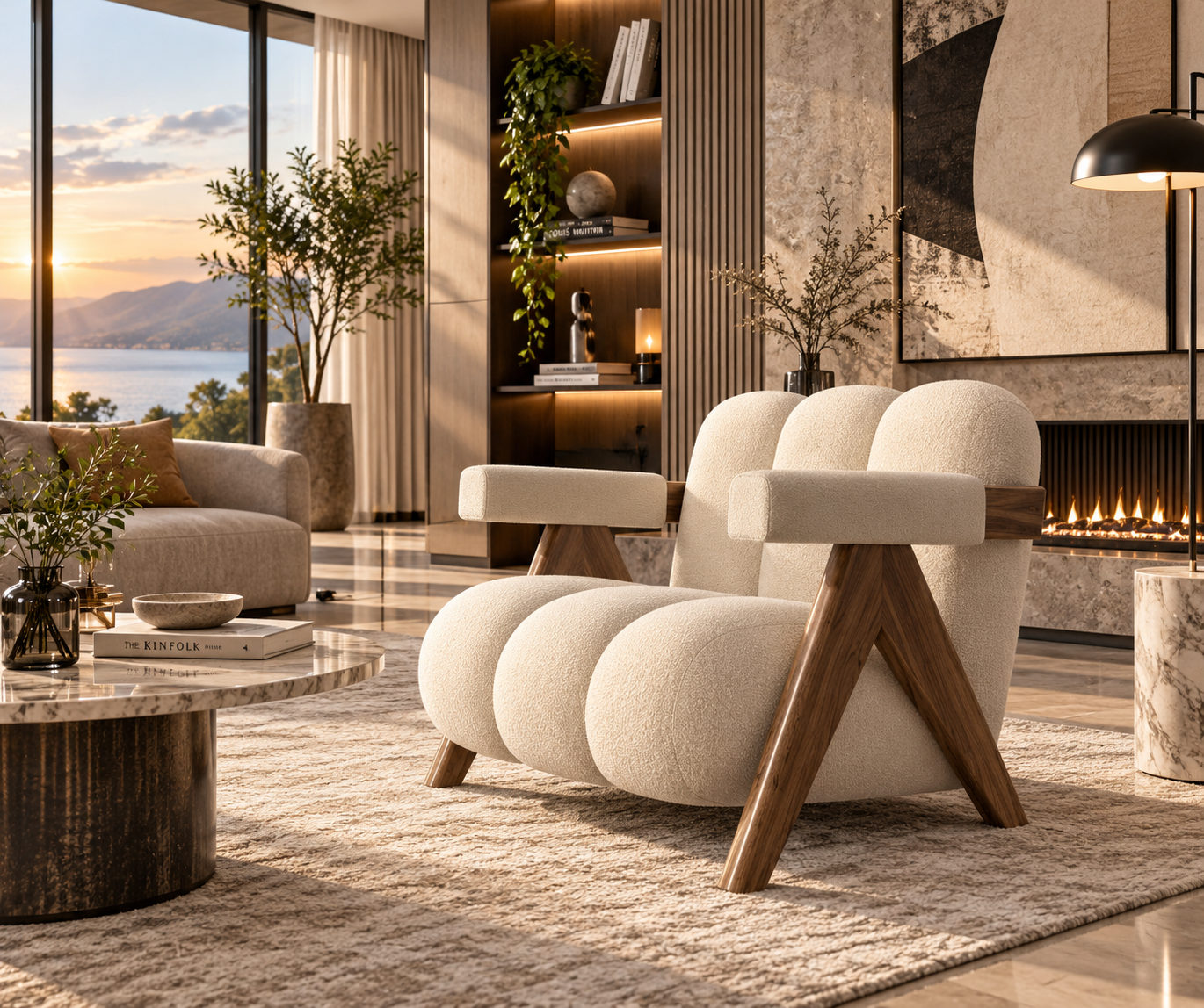 Nordic Velvet Armless Sofa Bed