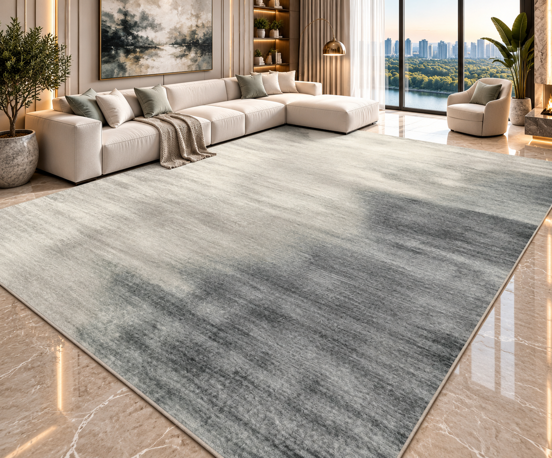 Modern Abstract Area Rug | Striped Wilton Carpet for Living Room, Bedroom & More