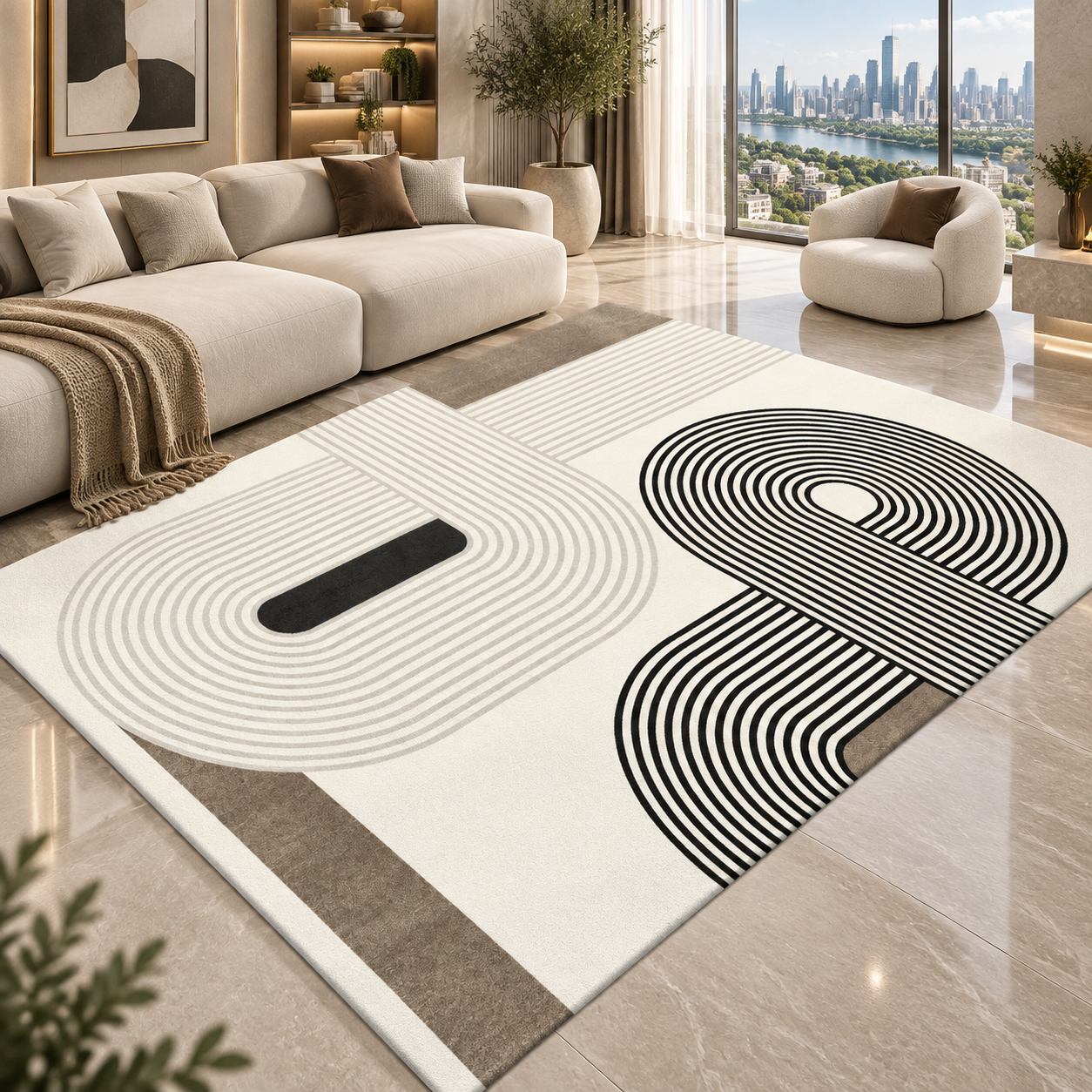 Geometric Flannel Area Rug