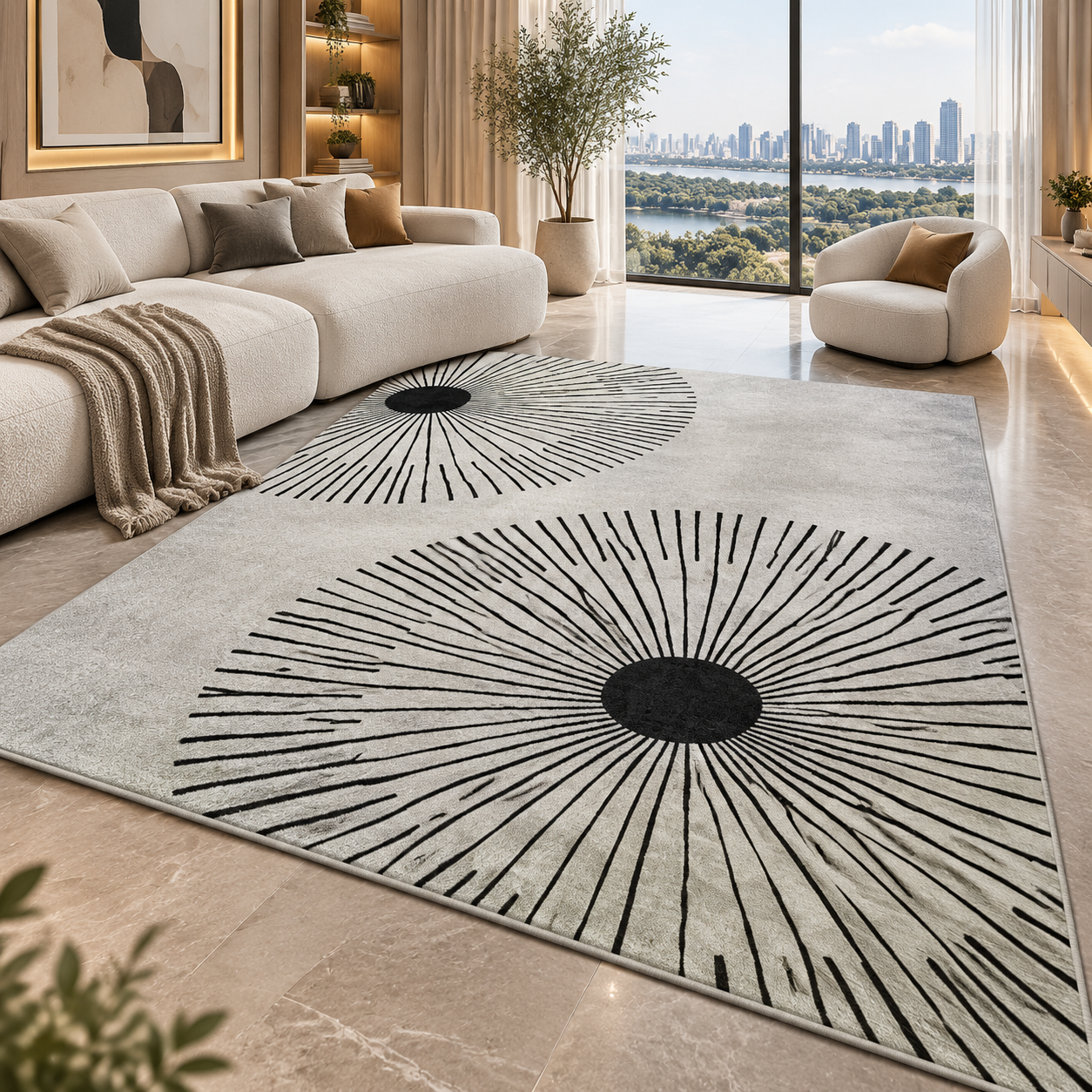 Geometric Flannel Area Rug