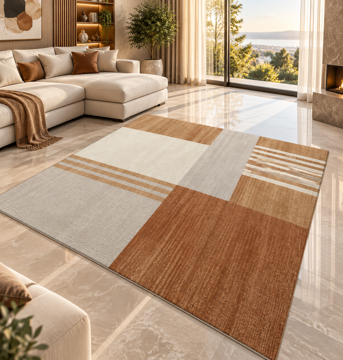 Geometric Flannel Area Rug