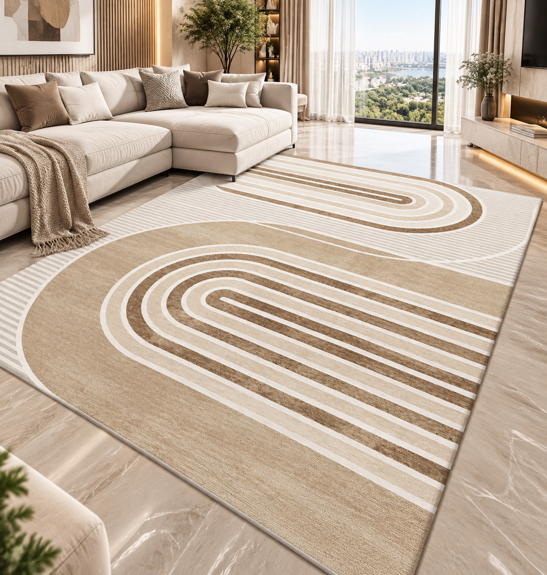 Geometric Flannel Area Rug