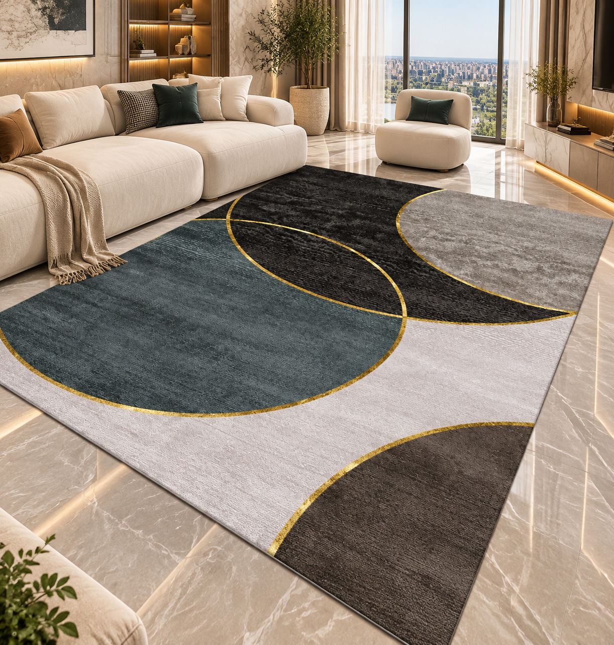Geometric Flannel Area Rug