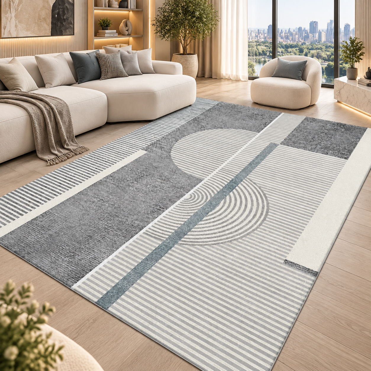 Geometric Flannel Area Rug