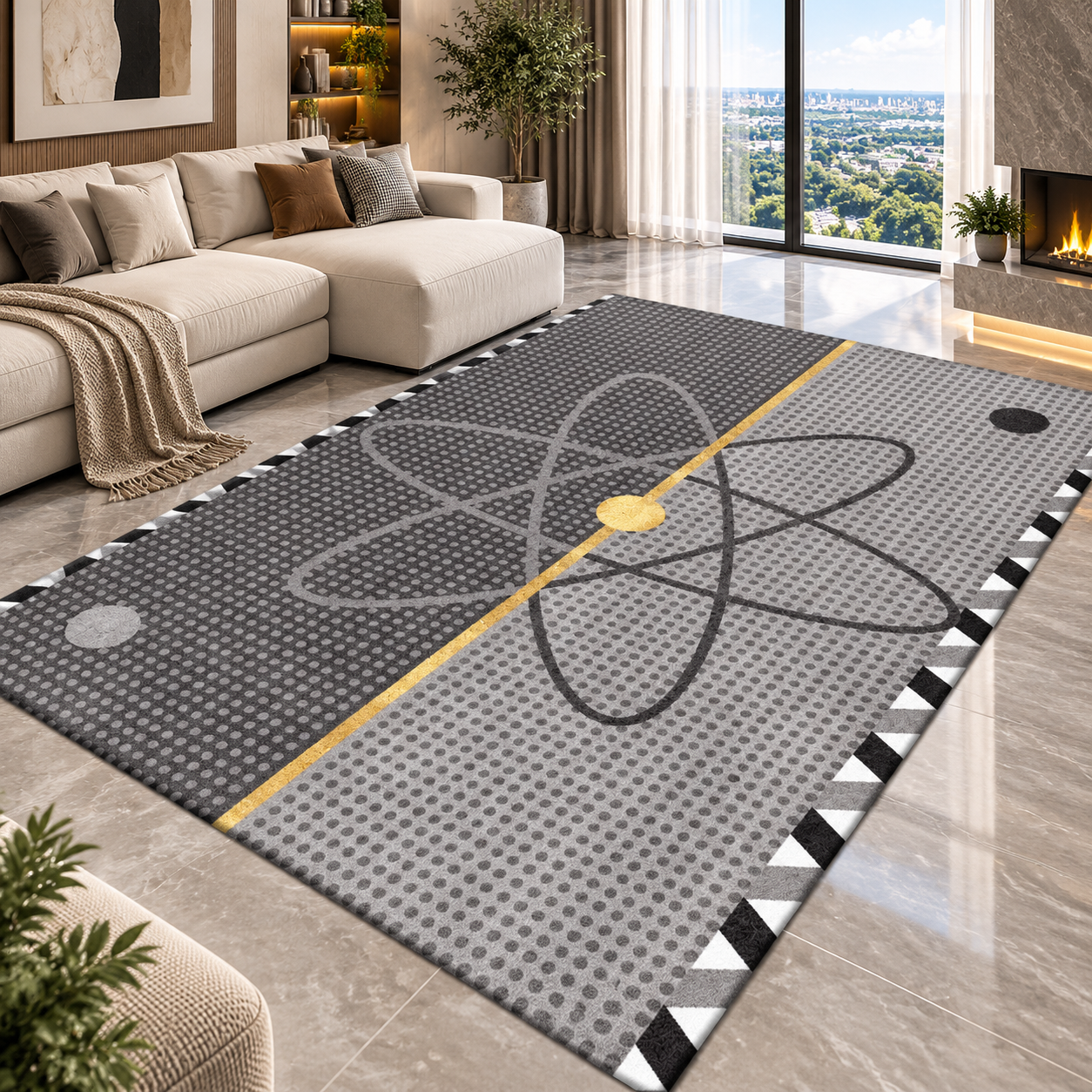 Geometric Flannel Area Rug