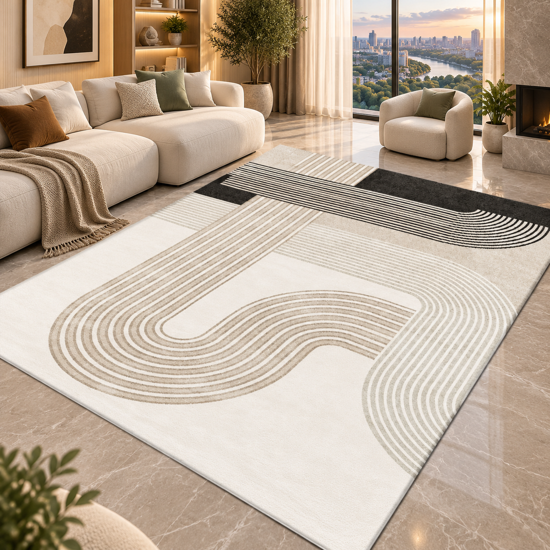 Geometric Flannel Area Rug