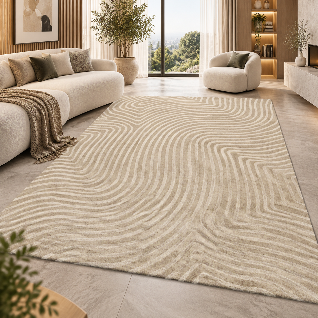 Geometric Flannel Area Rug