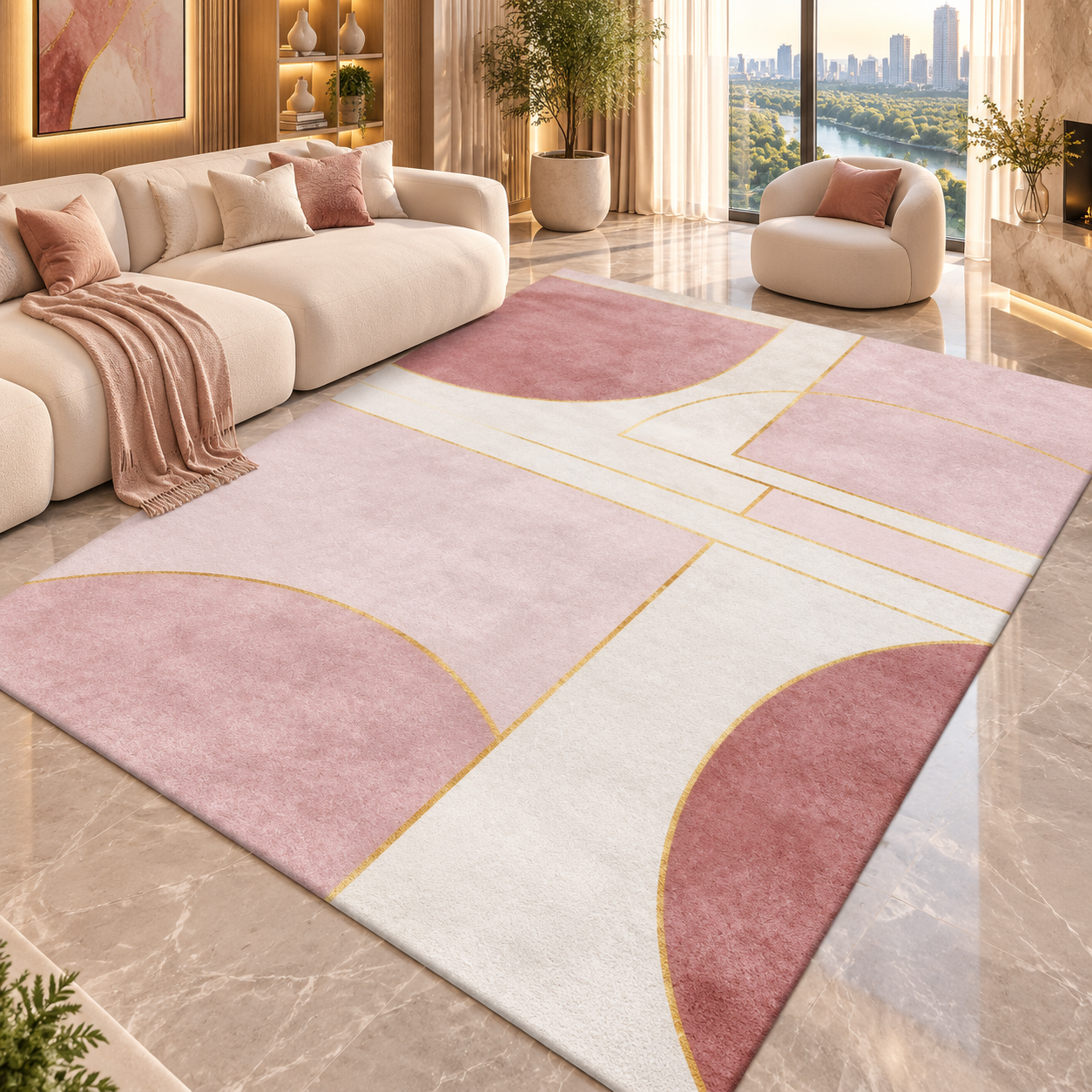 Geometric Flannel Area Rug