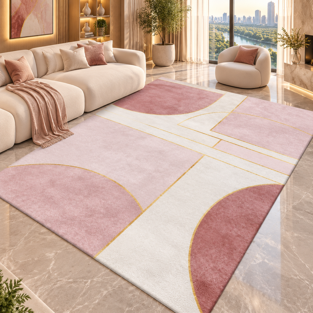 Geometric Flannel Area Rug
