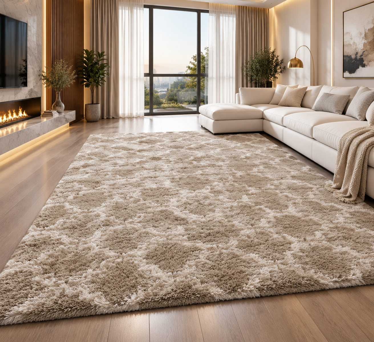 Plaid Plush Area Rug – Ultra Soft