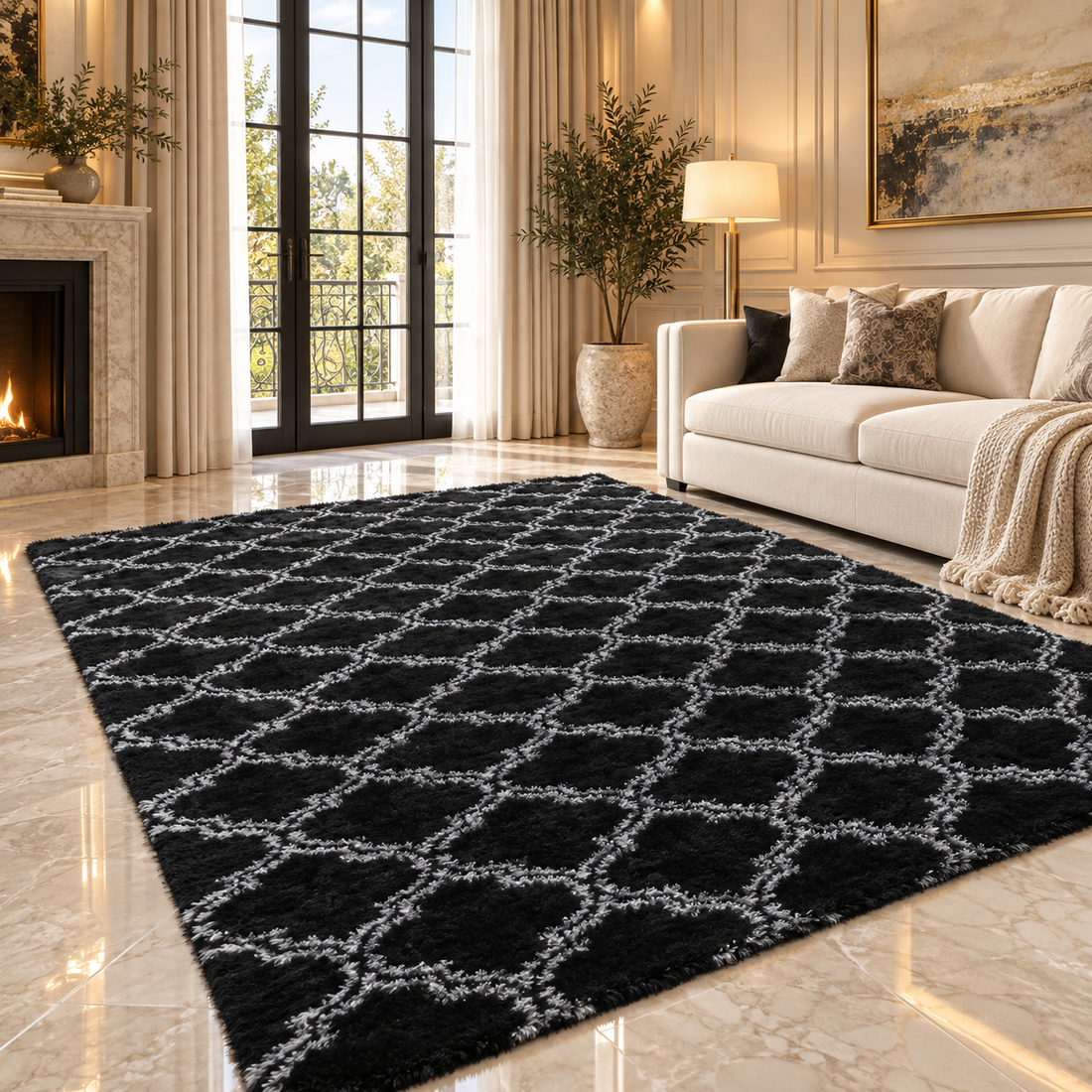Plaid Plush Area Rug – Ultra Soft