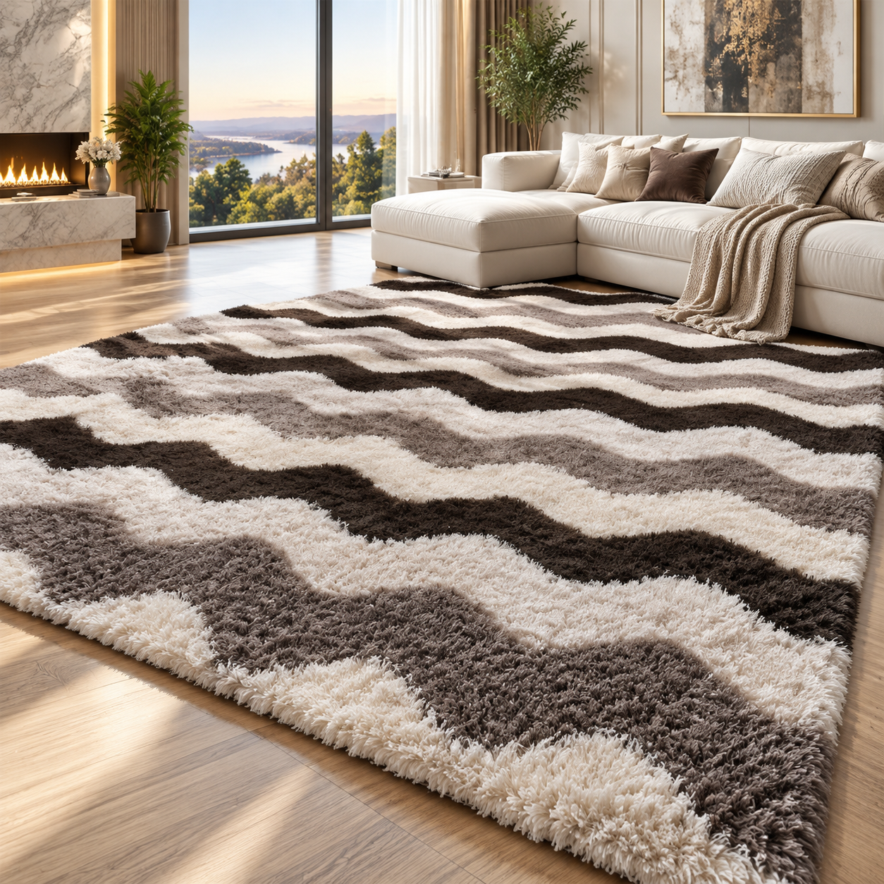 Plaid Plush Area Rug – Ultra Soft