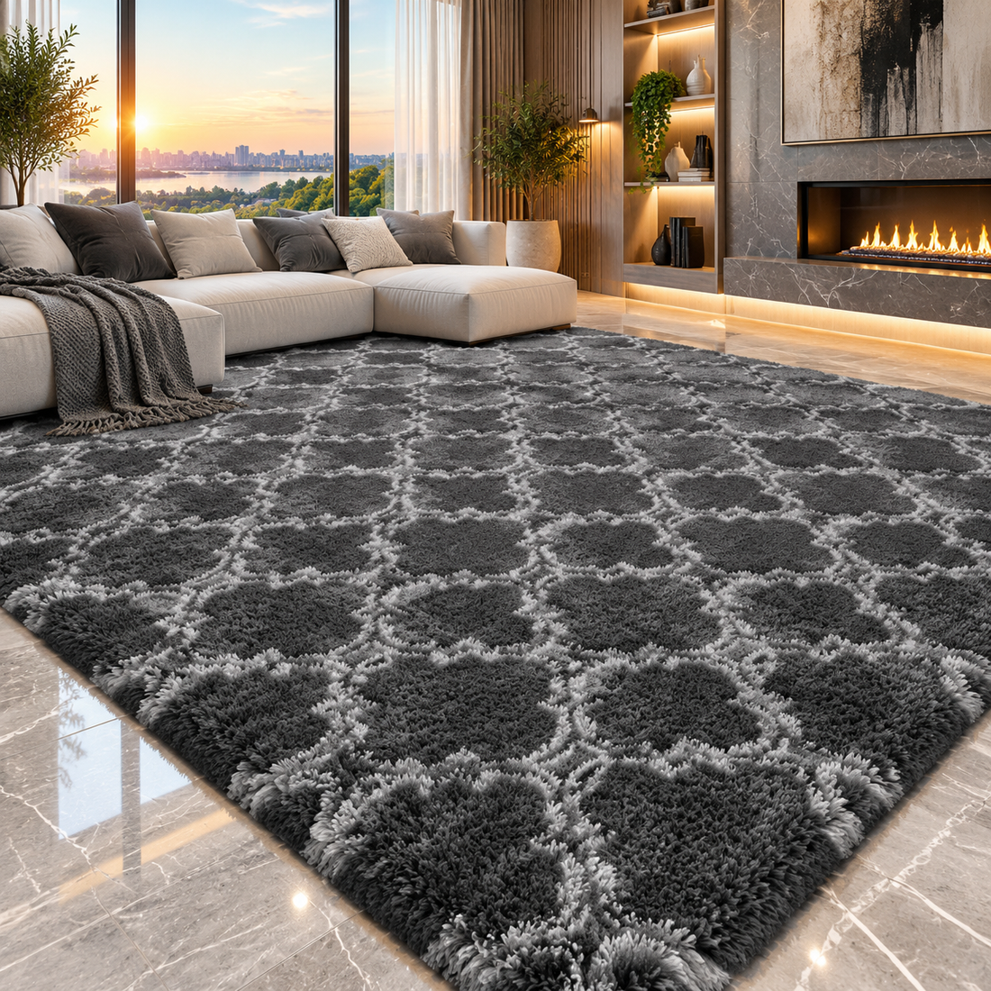 Plaid Plush Area Rug – Ultra Soft
