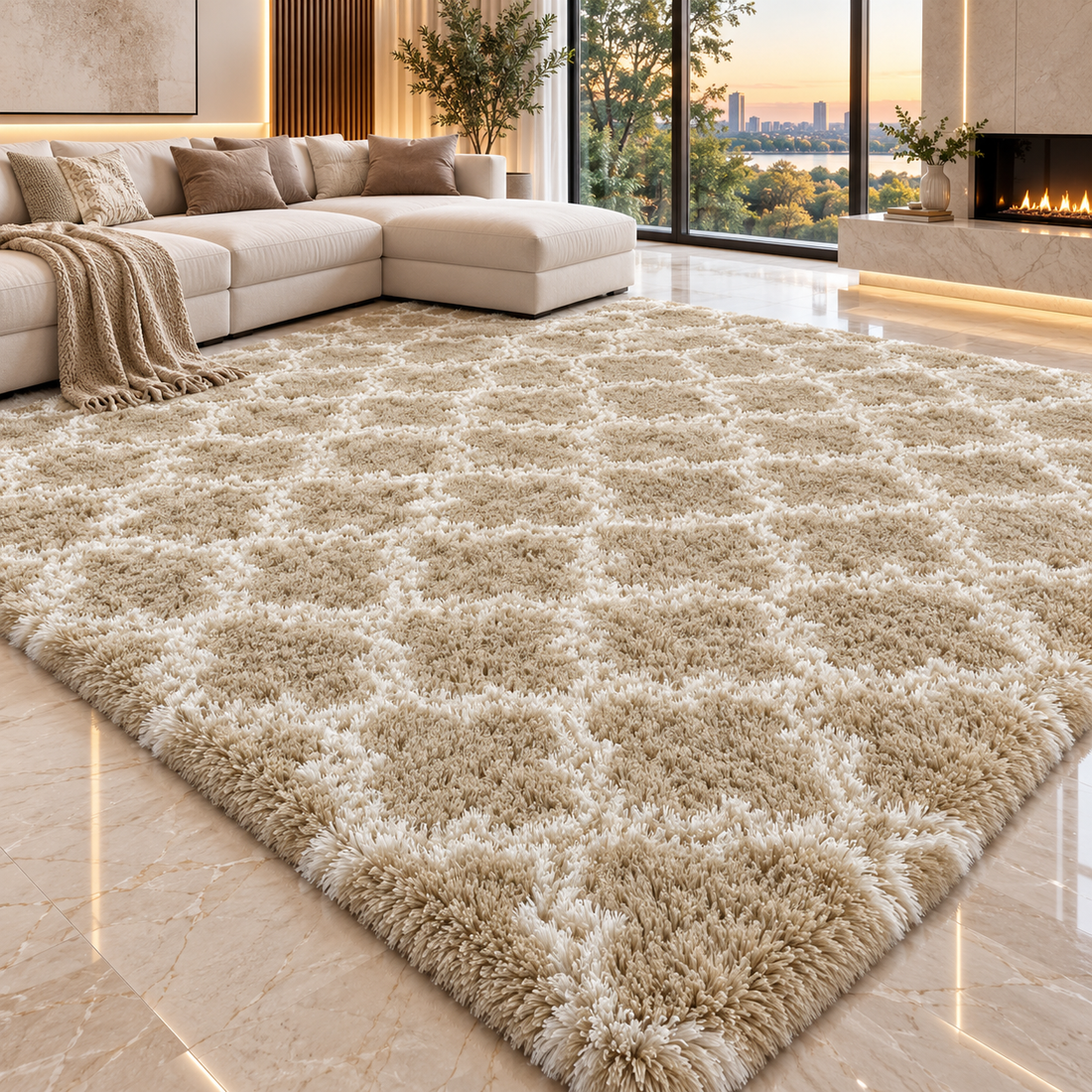 Plaid Plush Area Rug – Ultra Soft