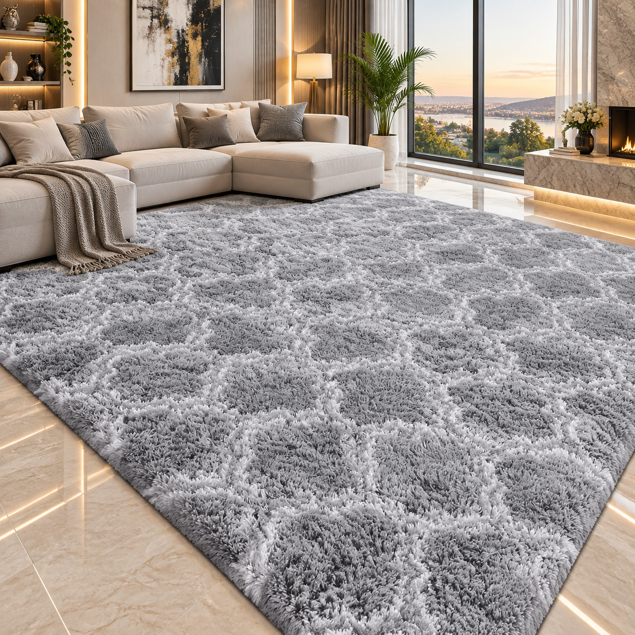 Plaid Plush Area Rug – Ultra Soft