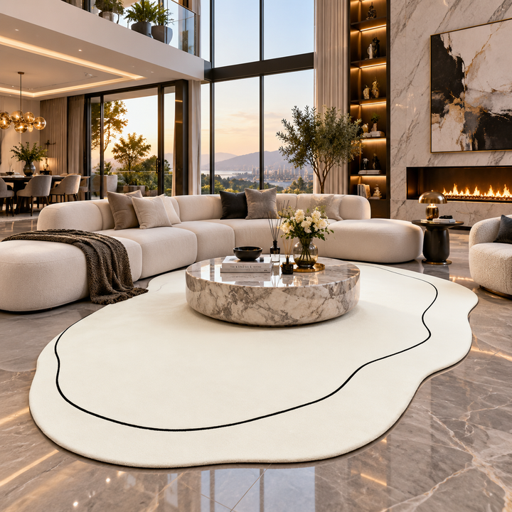 Solid Color Plush Area Rug | Soft Non-Slip Bedroom & Living Room Carpet