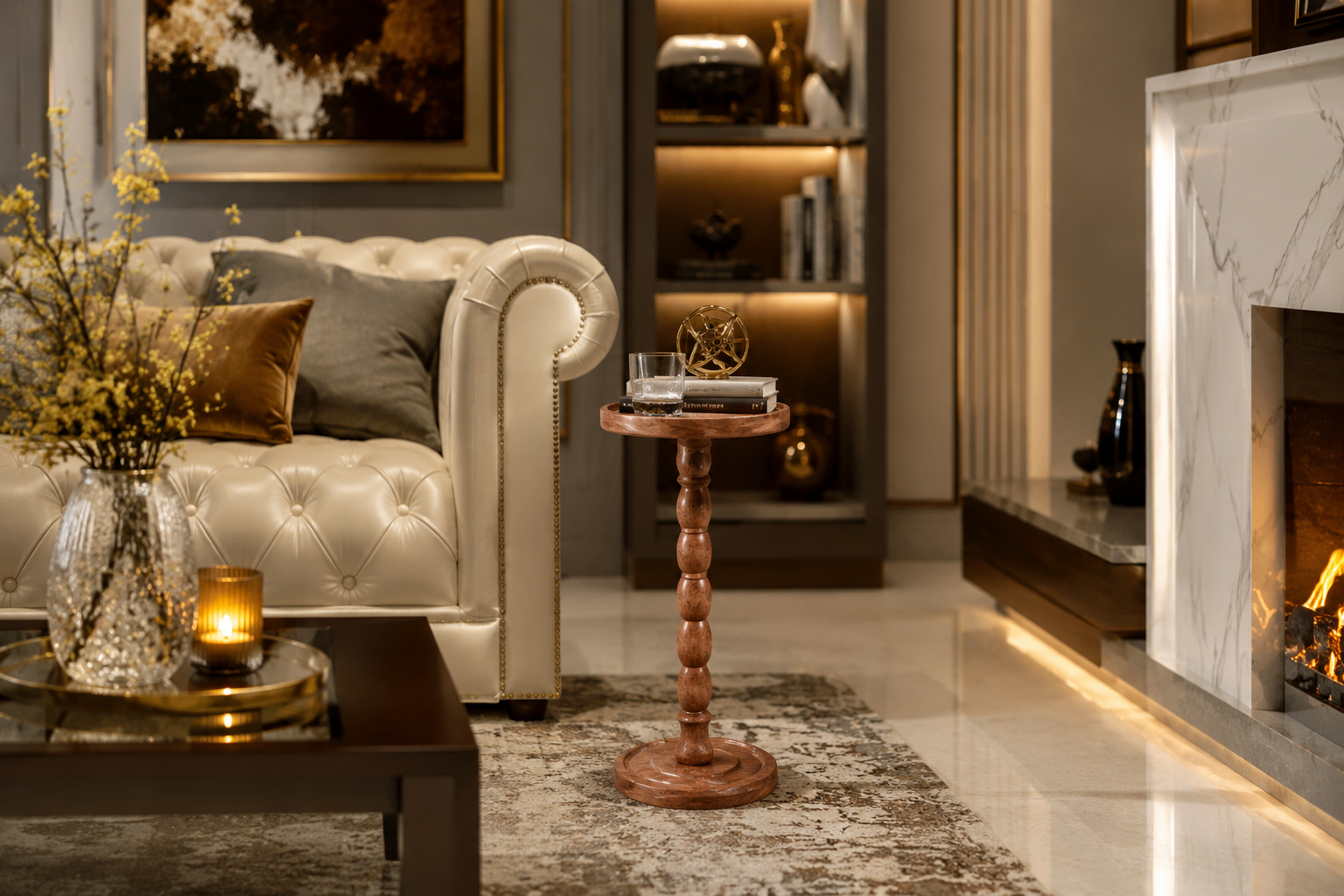 Round Pedestal Side Table