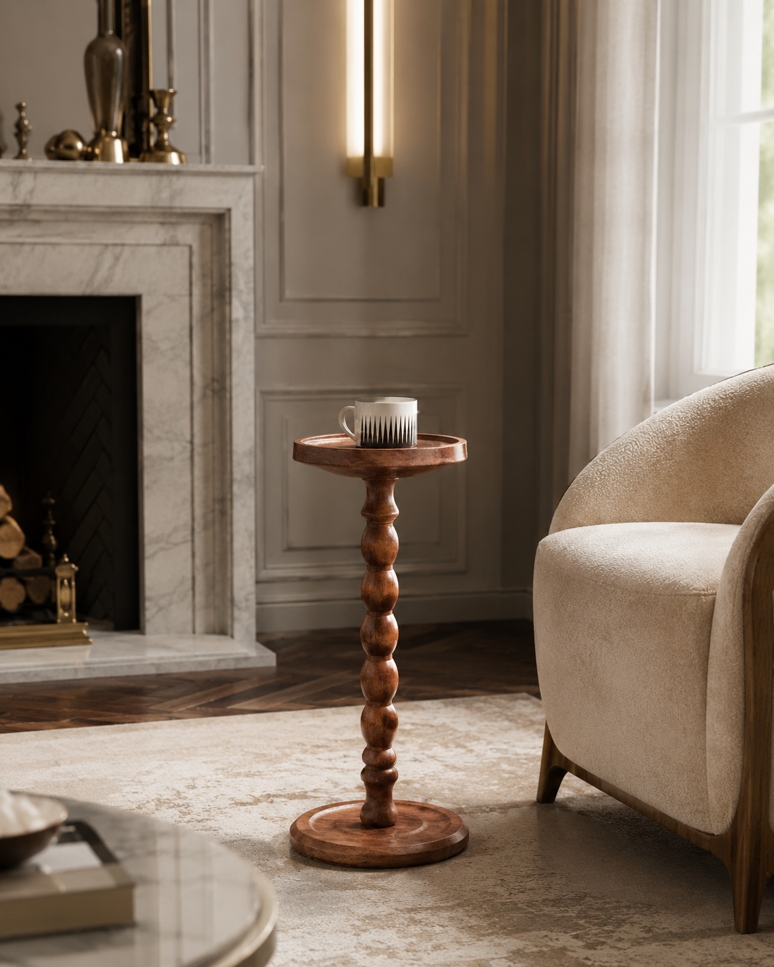 Round Pedestal Side Table