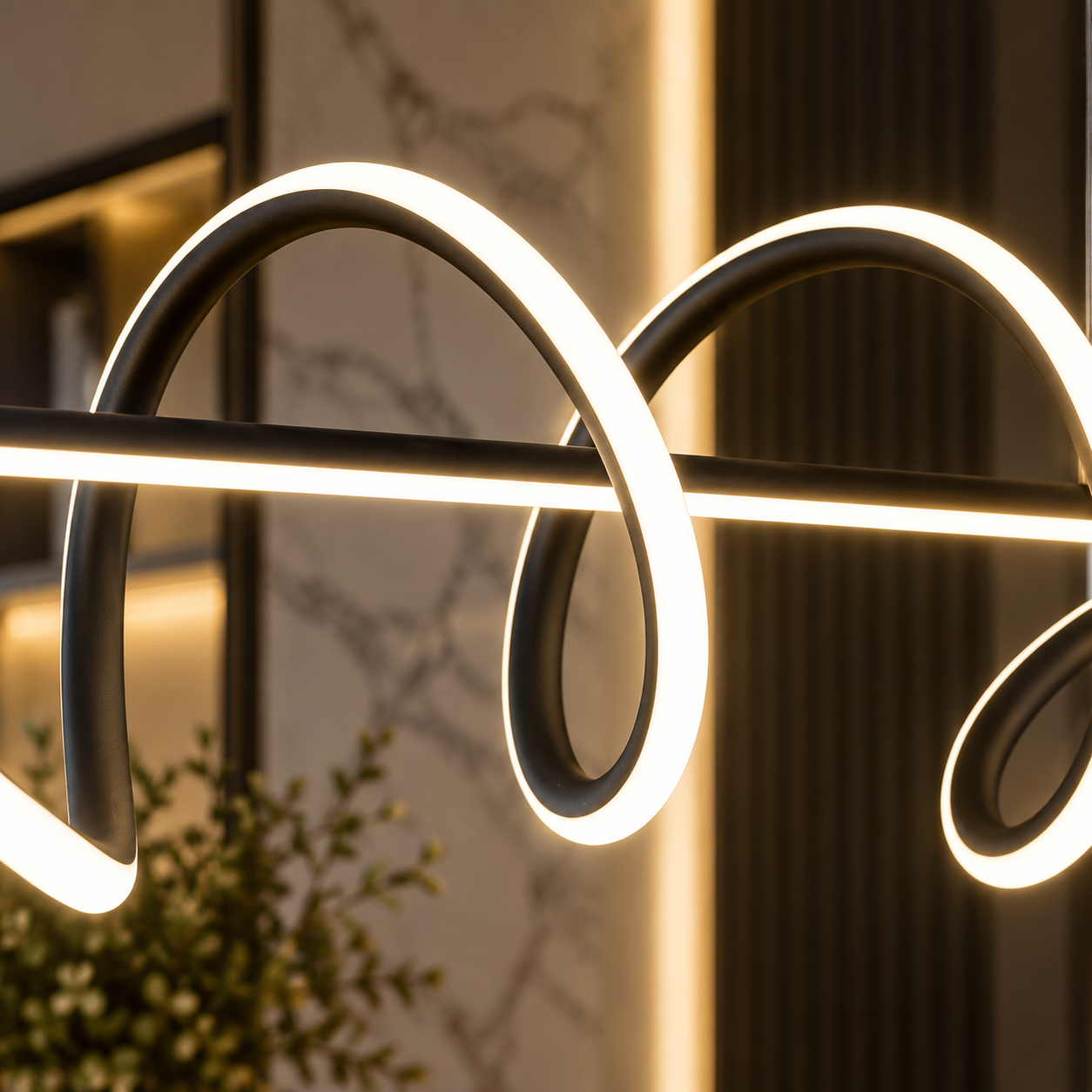 Modern Aluminum Flush Mount LED Chandelier