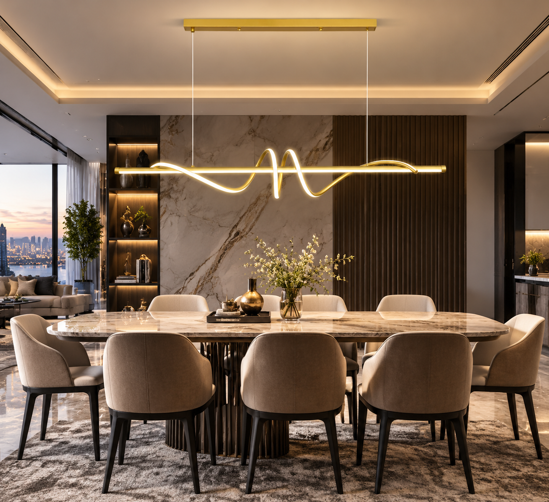 Modern Aluminum Flush Mount LED Chandelier