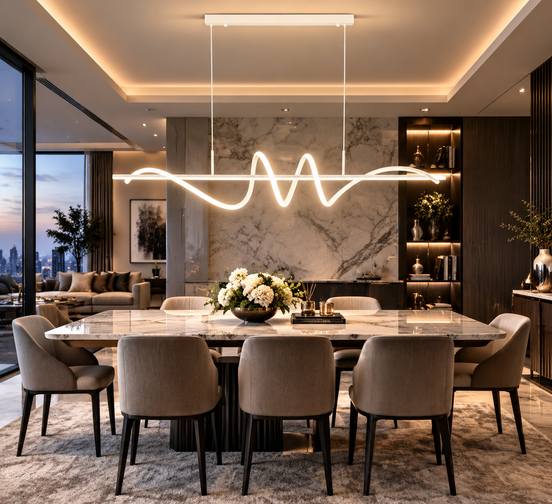 Modern Aluminum Flush Mount LED Chandelier