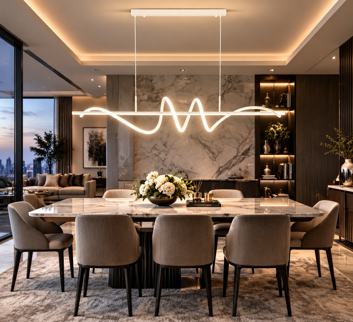 Modern Aluminum Flush Mount LED Chandelier