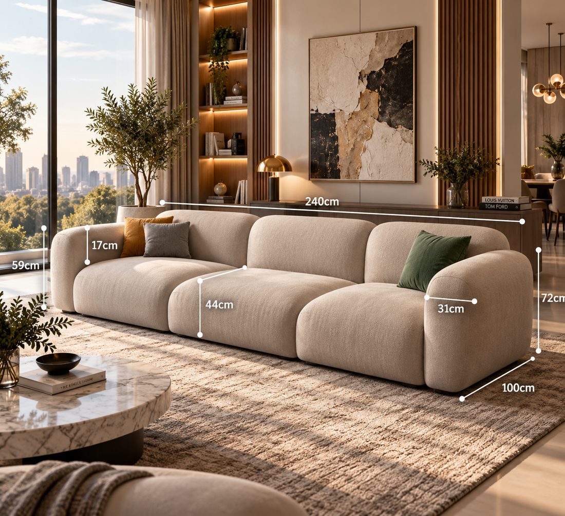 Luxury Velvet L-Shaped Sectional Sofa