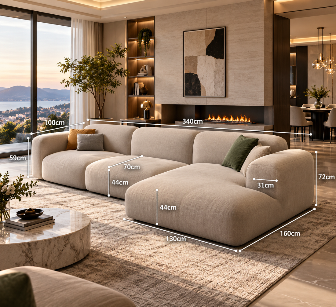 Luxury Velvet L-Shaped Sectional Sofa
