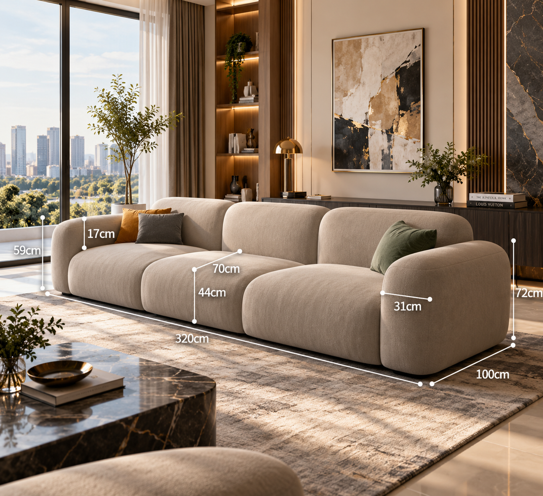Luxury Velvet L-Shaped Sectional Sofa