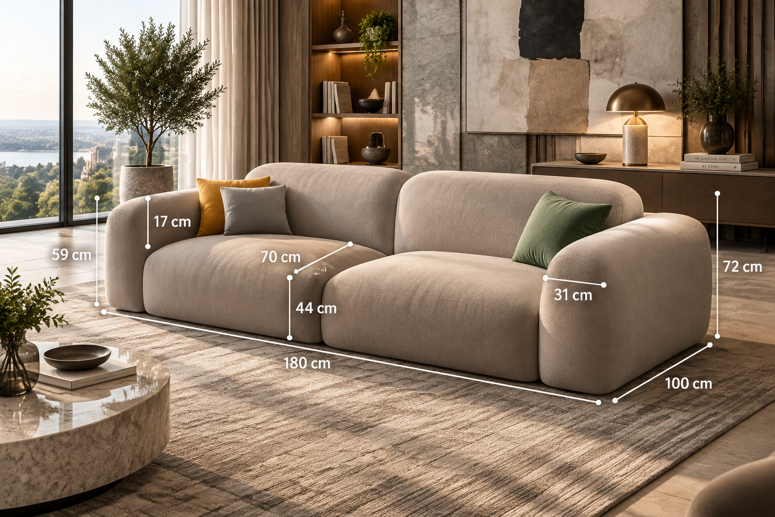 Luxury Velvet L-Shaped Sectional Sofa