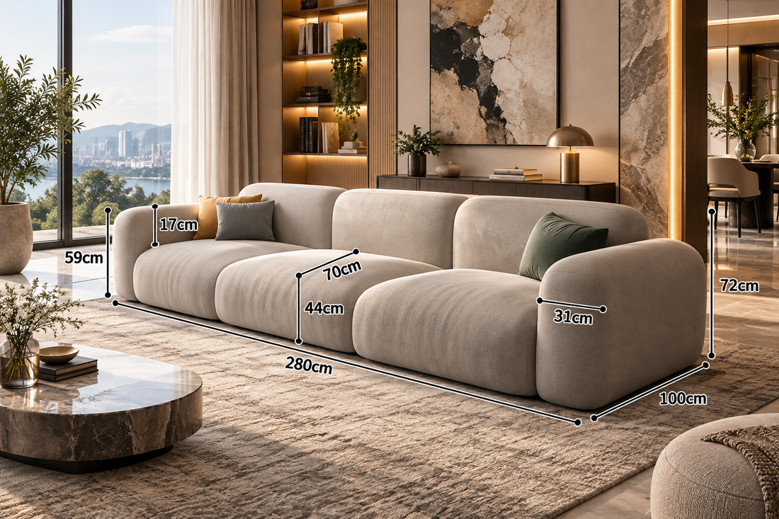 Luxury Velvet L-Shaped Sectional Sofa