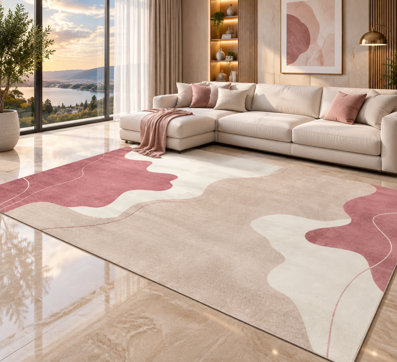 Soft Flannel Area Rug | Non-Slip Printed Floor Mat for Living Room, Bedroom & More