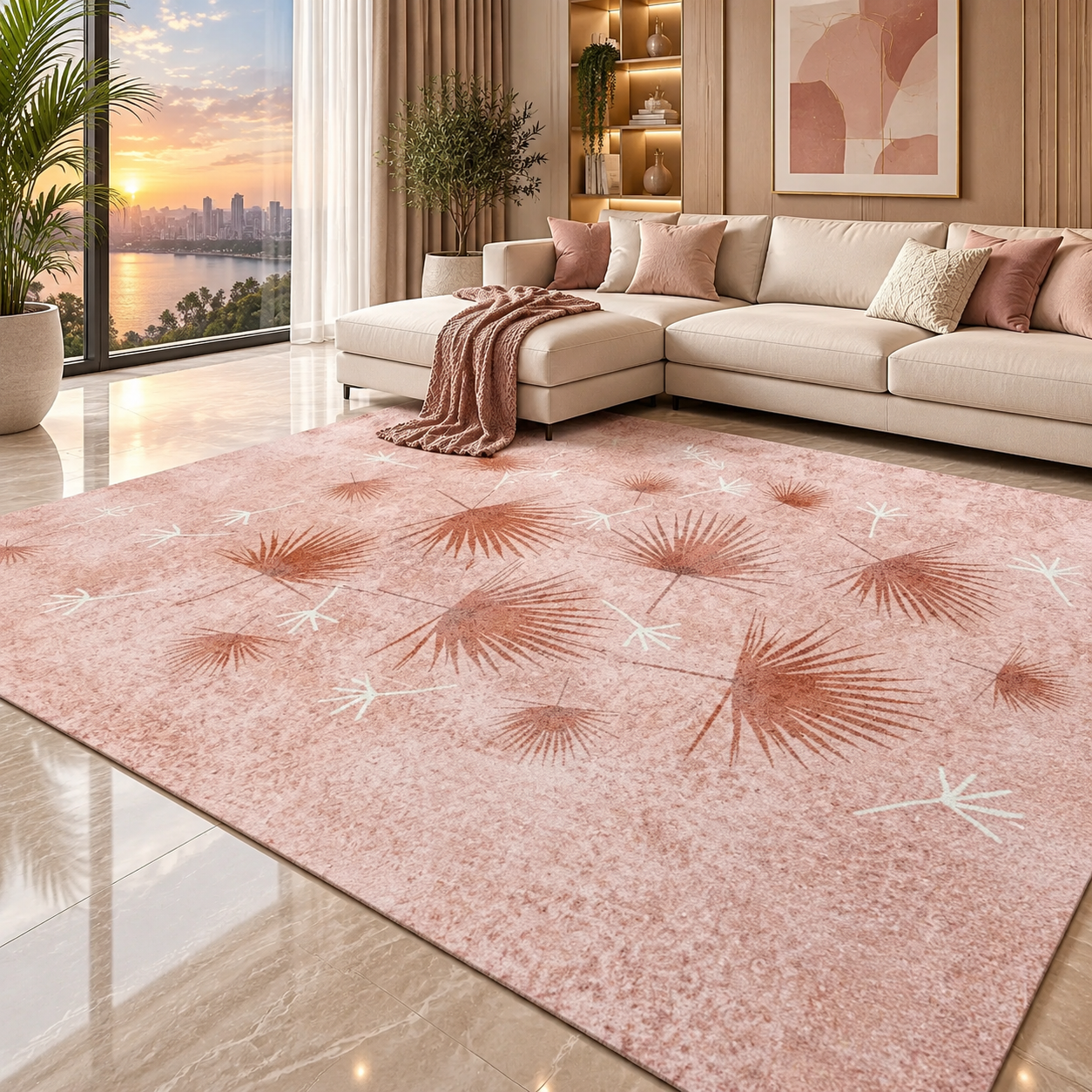 Soft Flannel Area Rug | Non-Slip Printed Floor Mat for Living Room, Bedroom & More