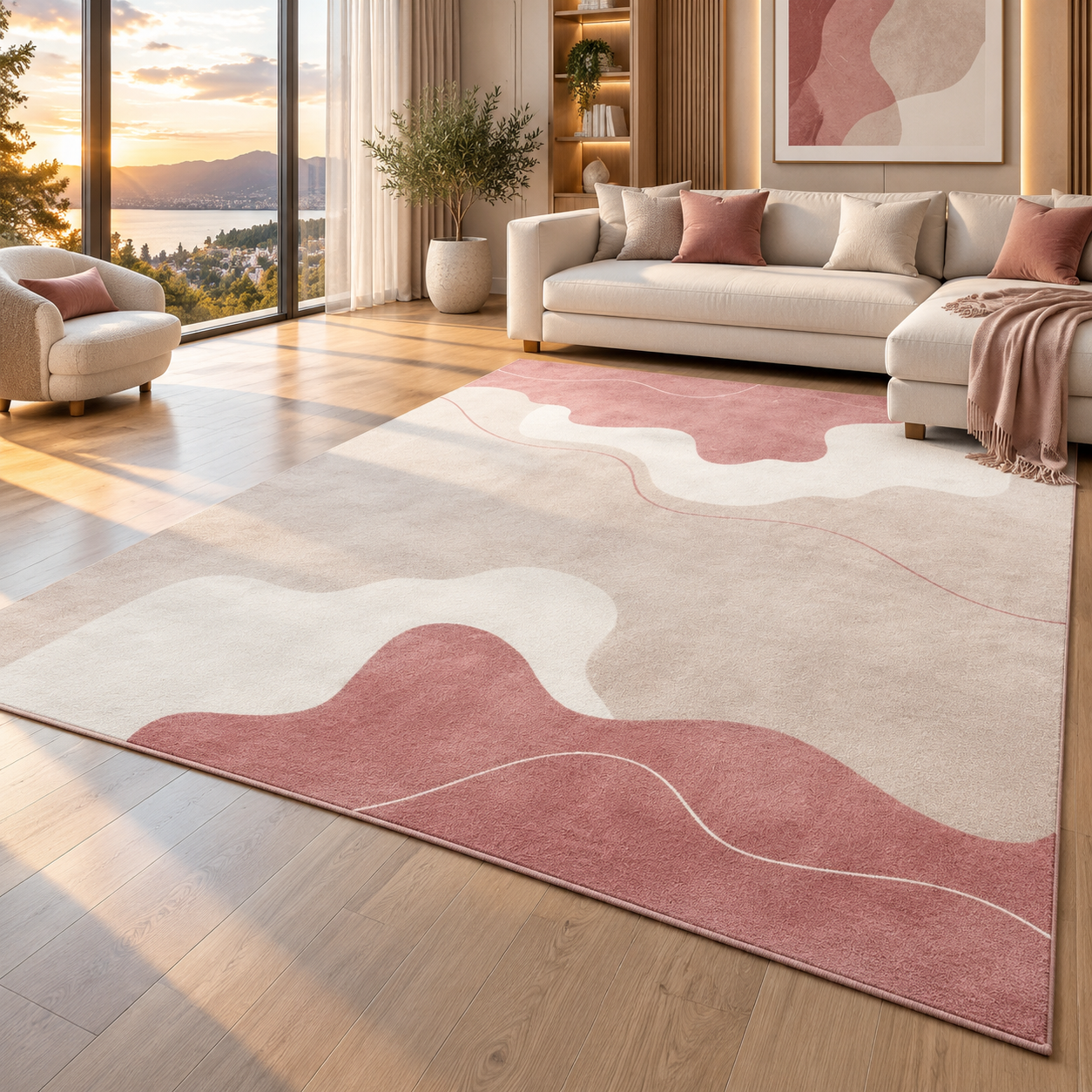 Soft Flannel Area Rug | Non-Slip Printed Floor Mat for Living Room, Bedroom & More