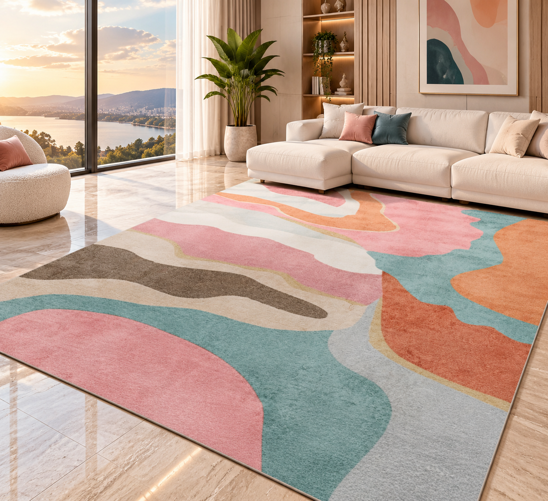 Soft Flannel Area Rug | Non-Slip Printed Floor Mat for Living Room, Bedroom & More