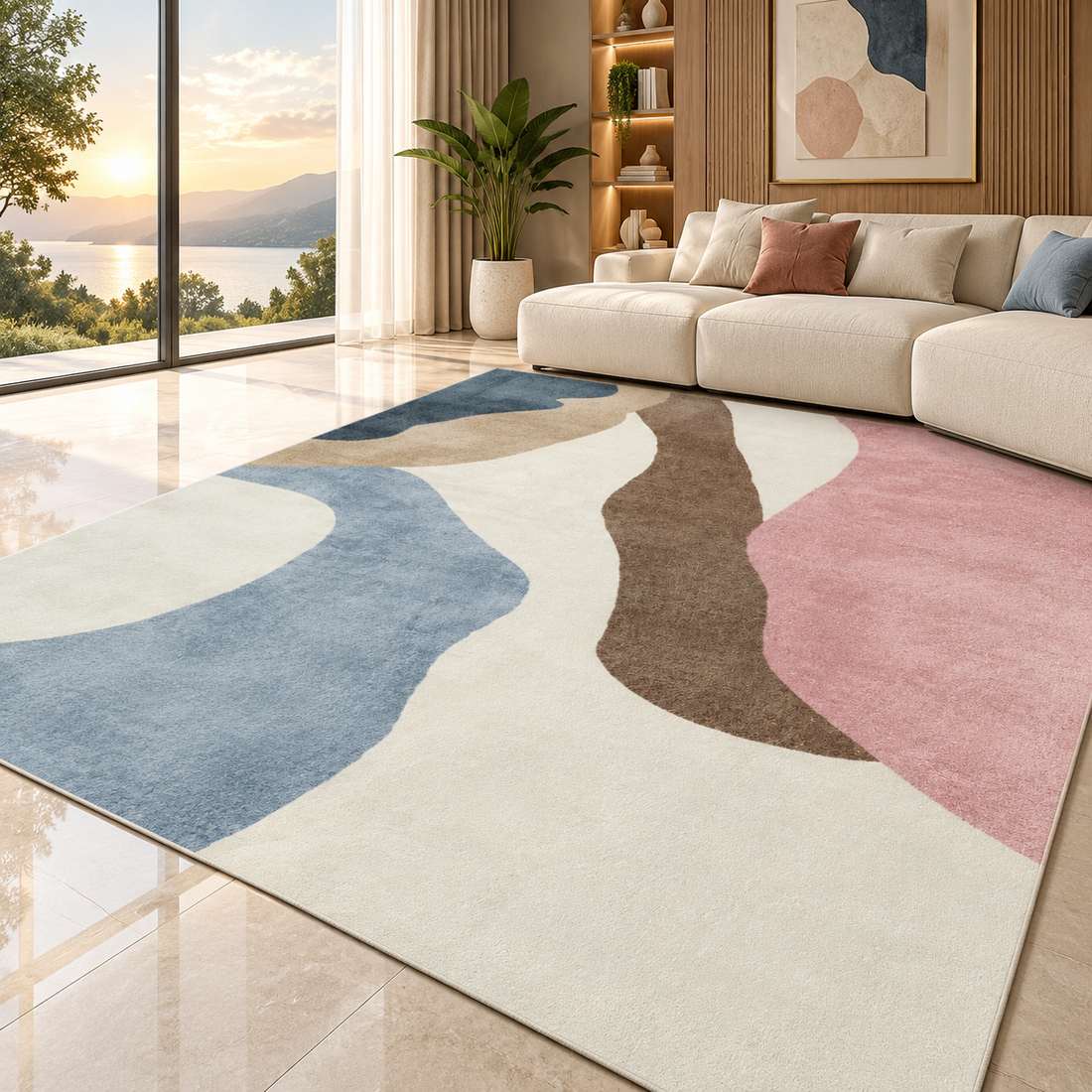 Soft Flannel Area Rug | Non-Slip Printed Floor Mat for Living Room, Bedroom & More