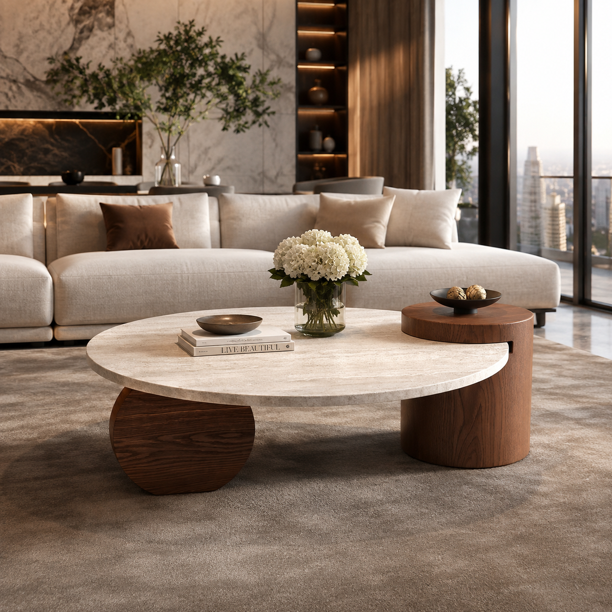 Round Wood Coffee Table